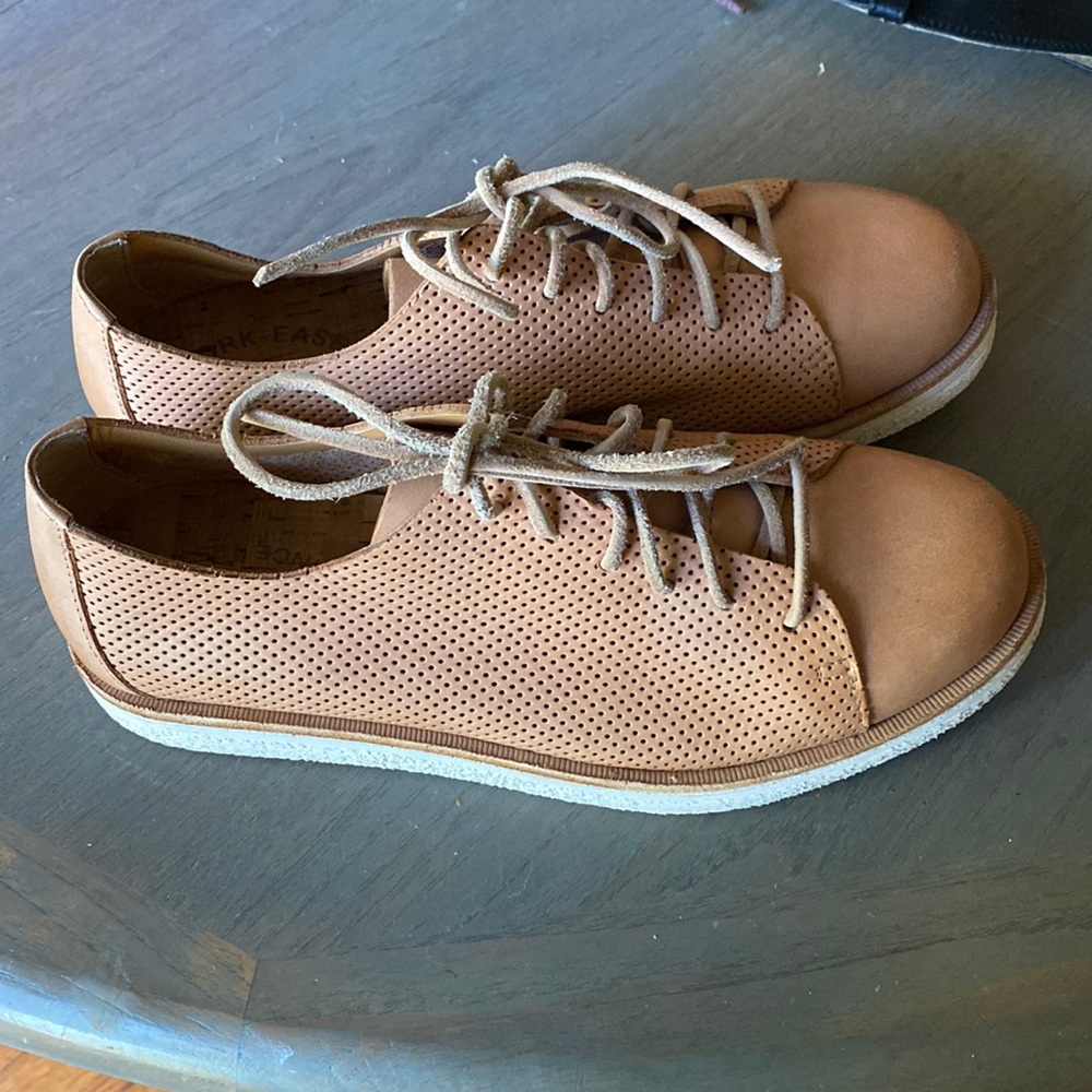 Kork-Ease MARGARET Natural Leather Lace Up Loafer Size 7.5